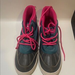 Oomphies Kids Boots with Pink, Teal and Black